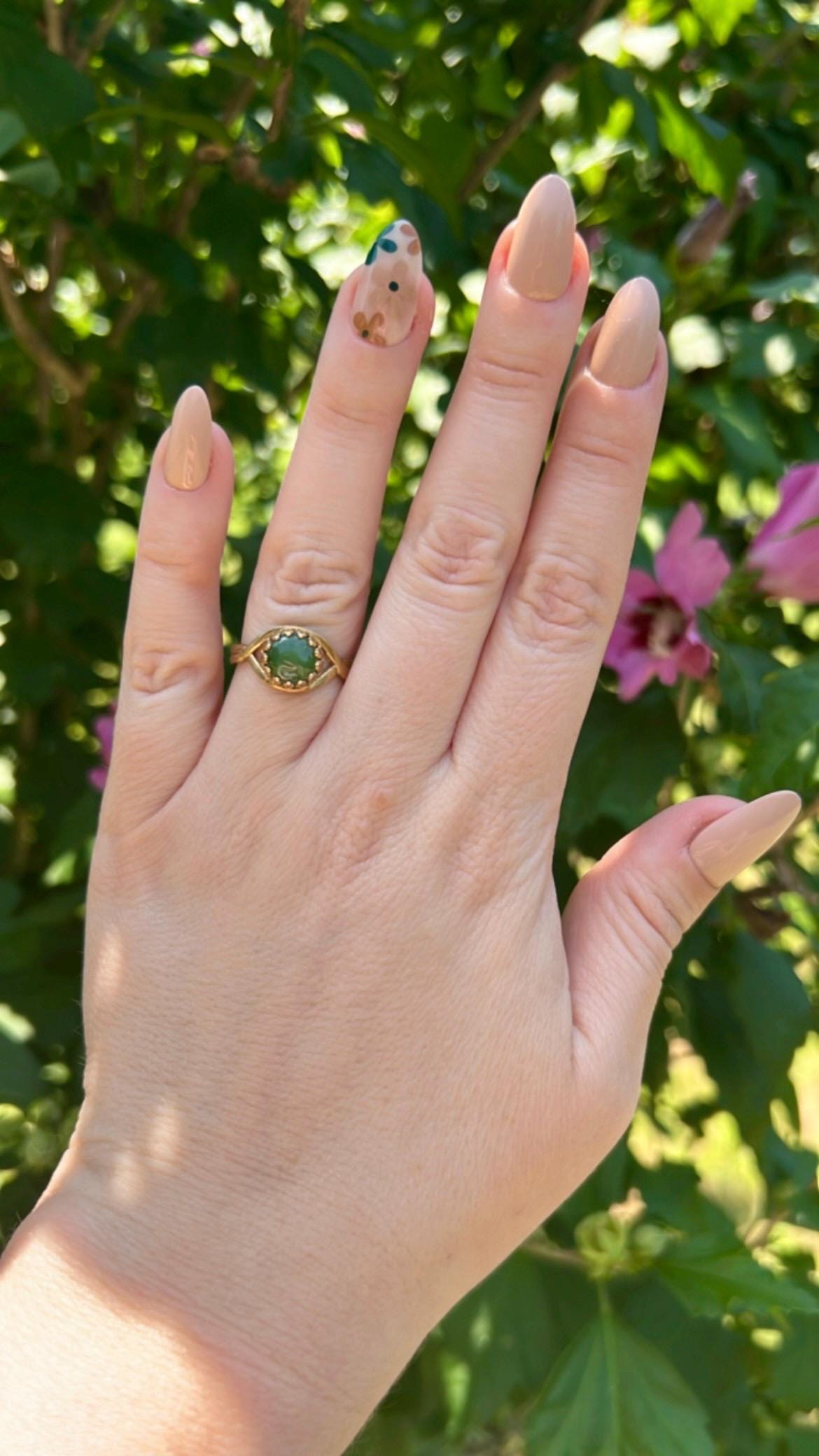 Jade Quartz Adjustable Ring