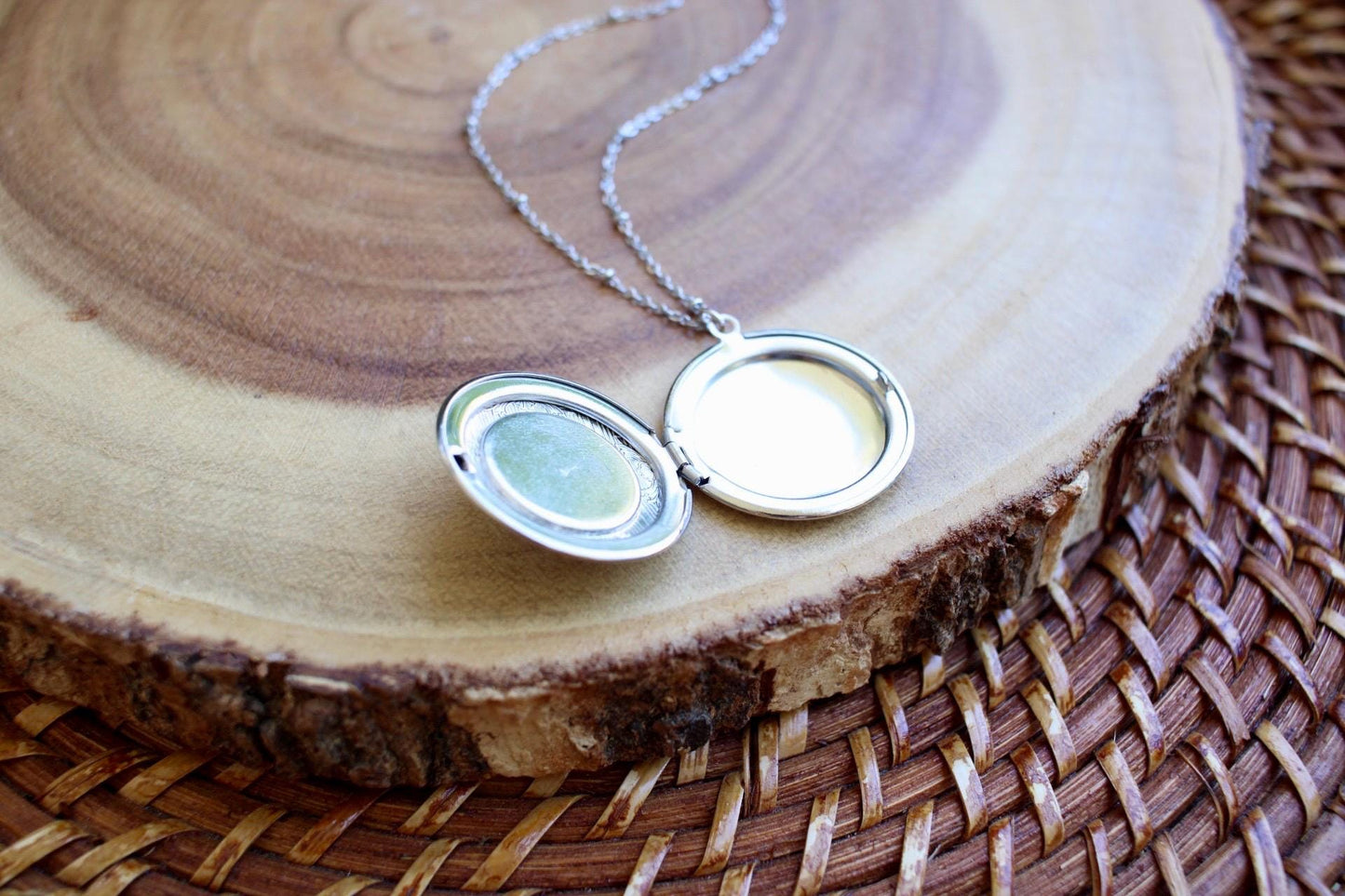 Fire Opal Locket Necklace