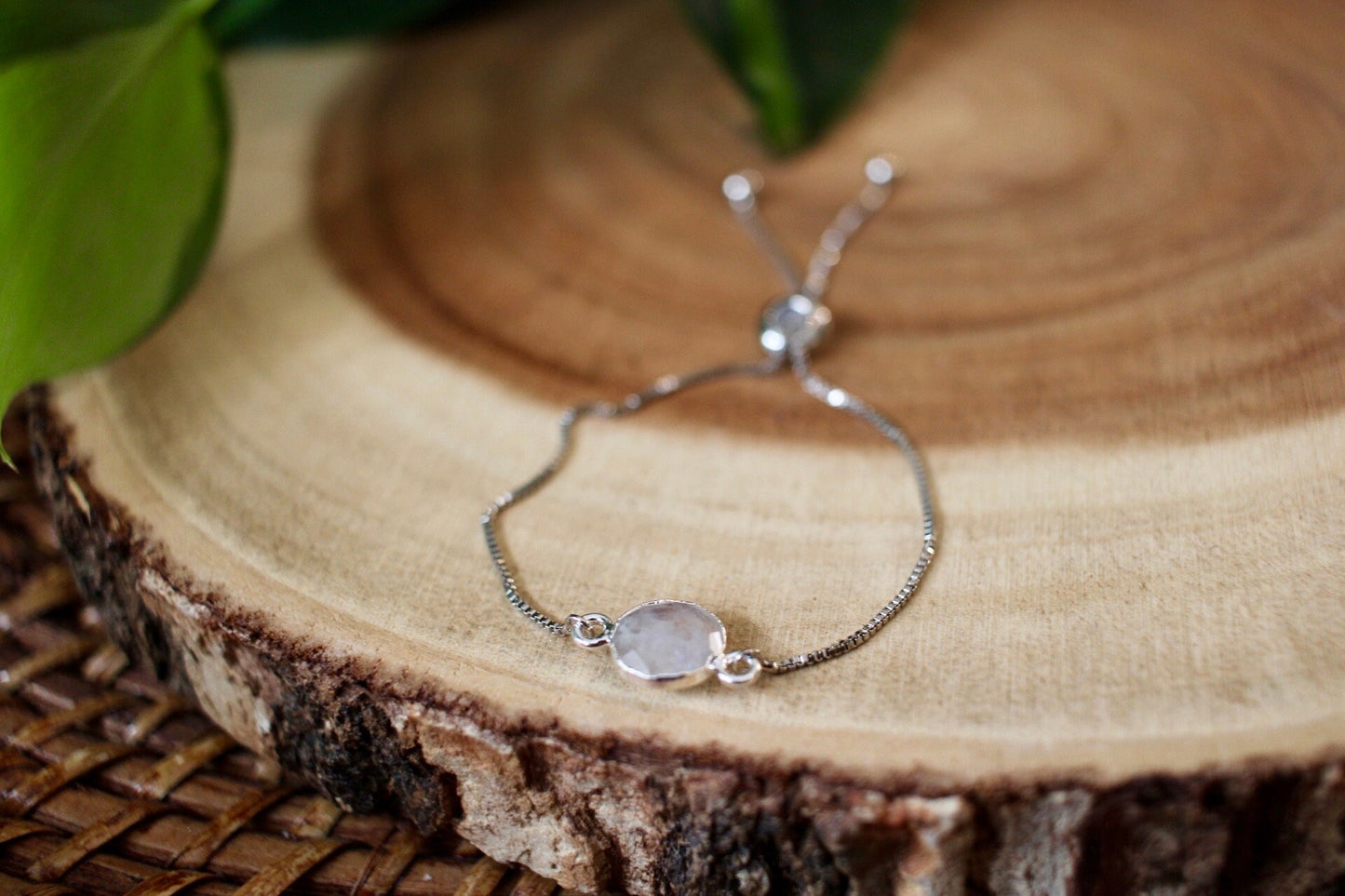 Dainty Silver Moonstone Bracelet