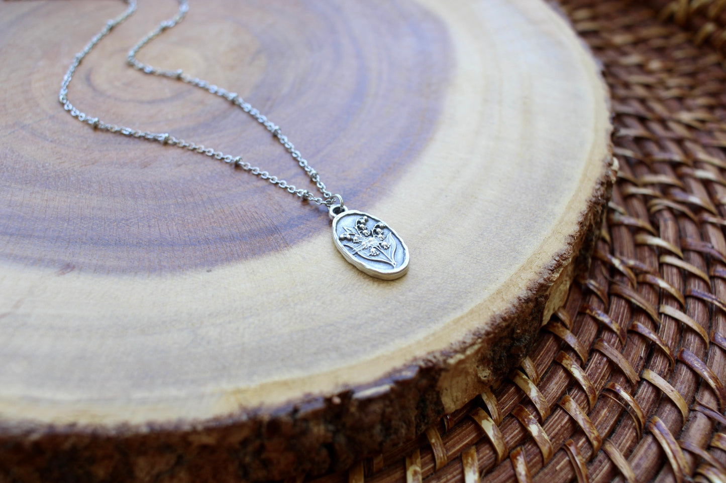 Lily of the Valley Flower Charm Necklace