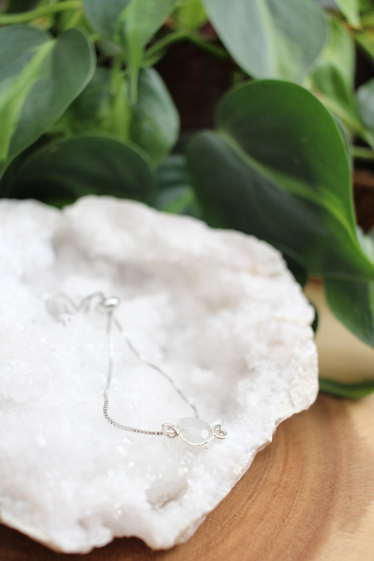 Dainty Silver Moonstone Bracelet