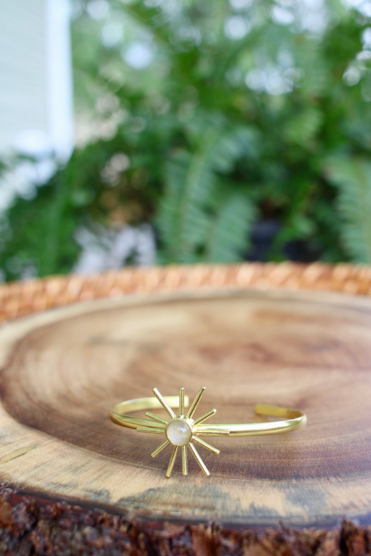 Moonstone Sun Cuff Bracelet