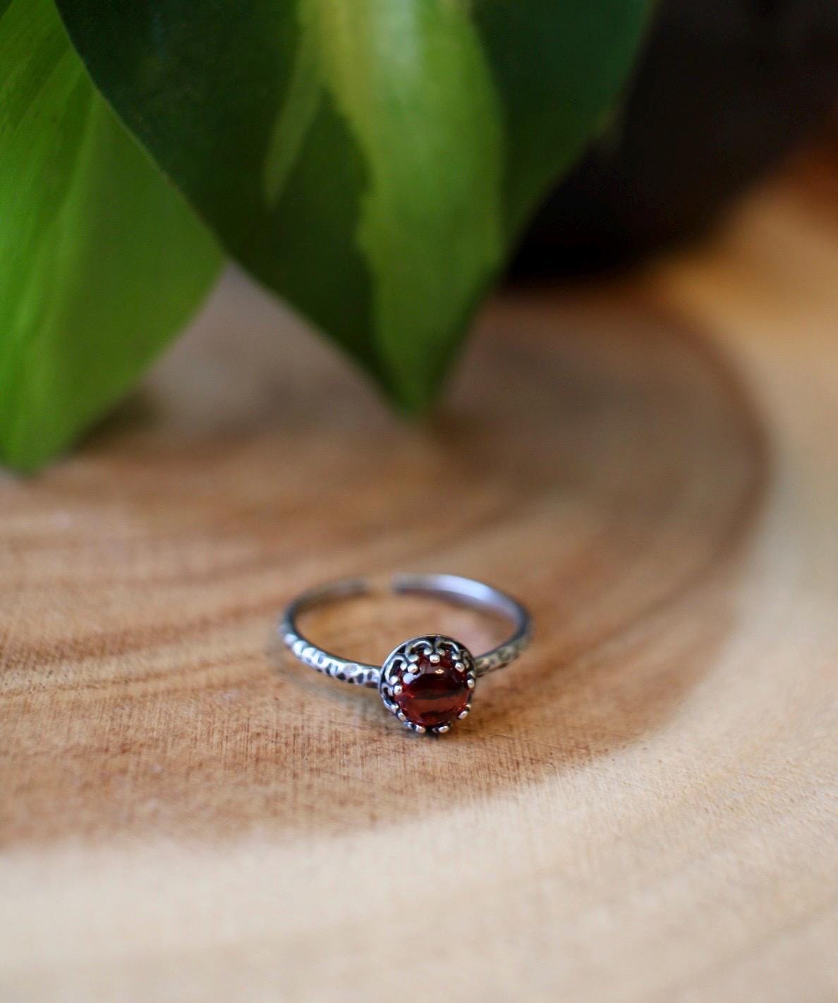 Garnet Dainty Ring