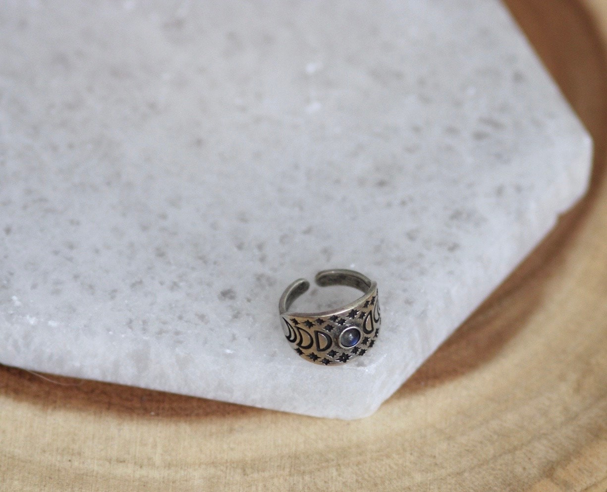 Moonstone Moon Phases Ring