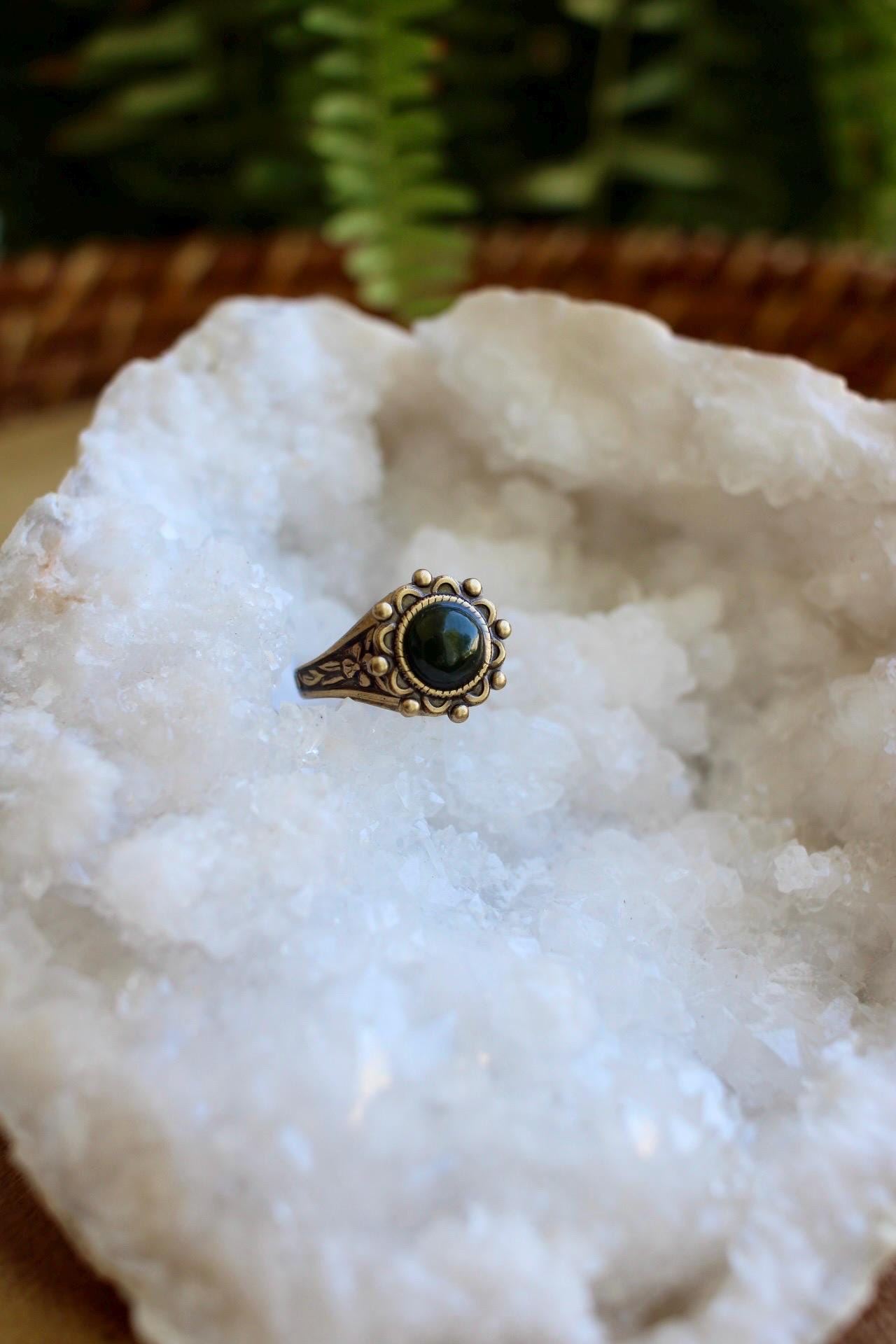 Jade Adjustable Gemstone Ring