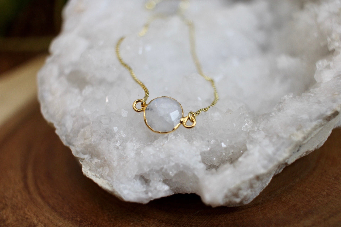 Dainty Gold Moonstone Bracelet