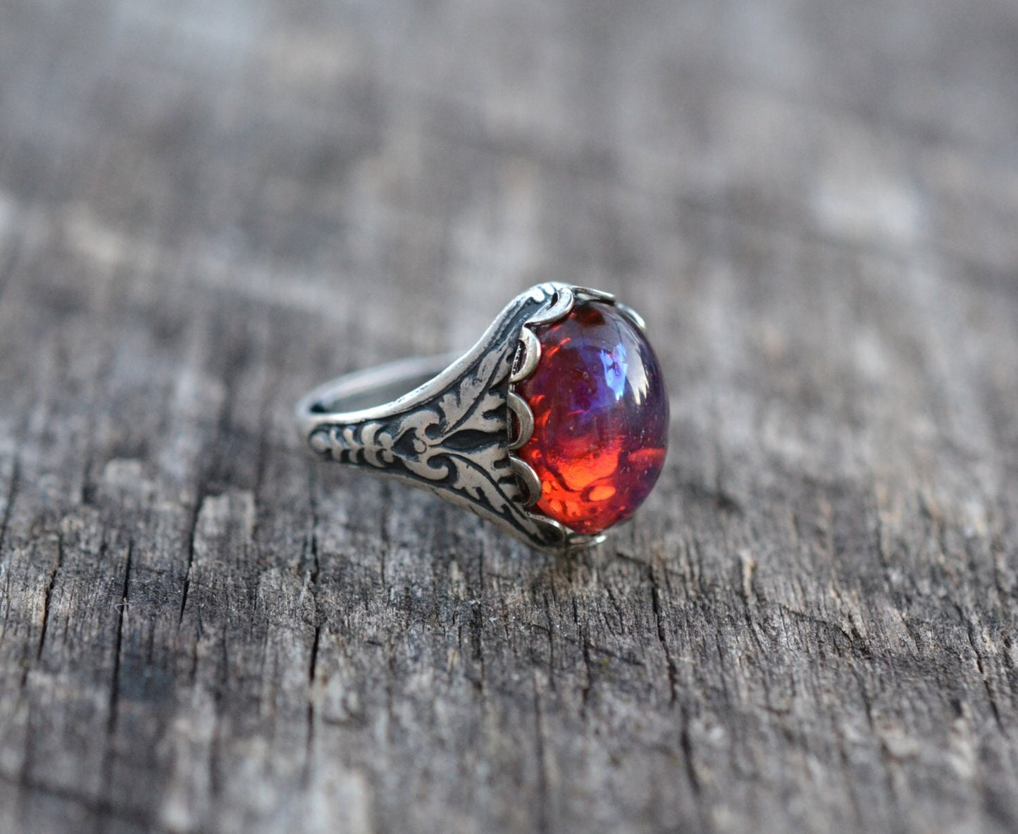 Dragons Breath Fire Opal Ring