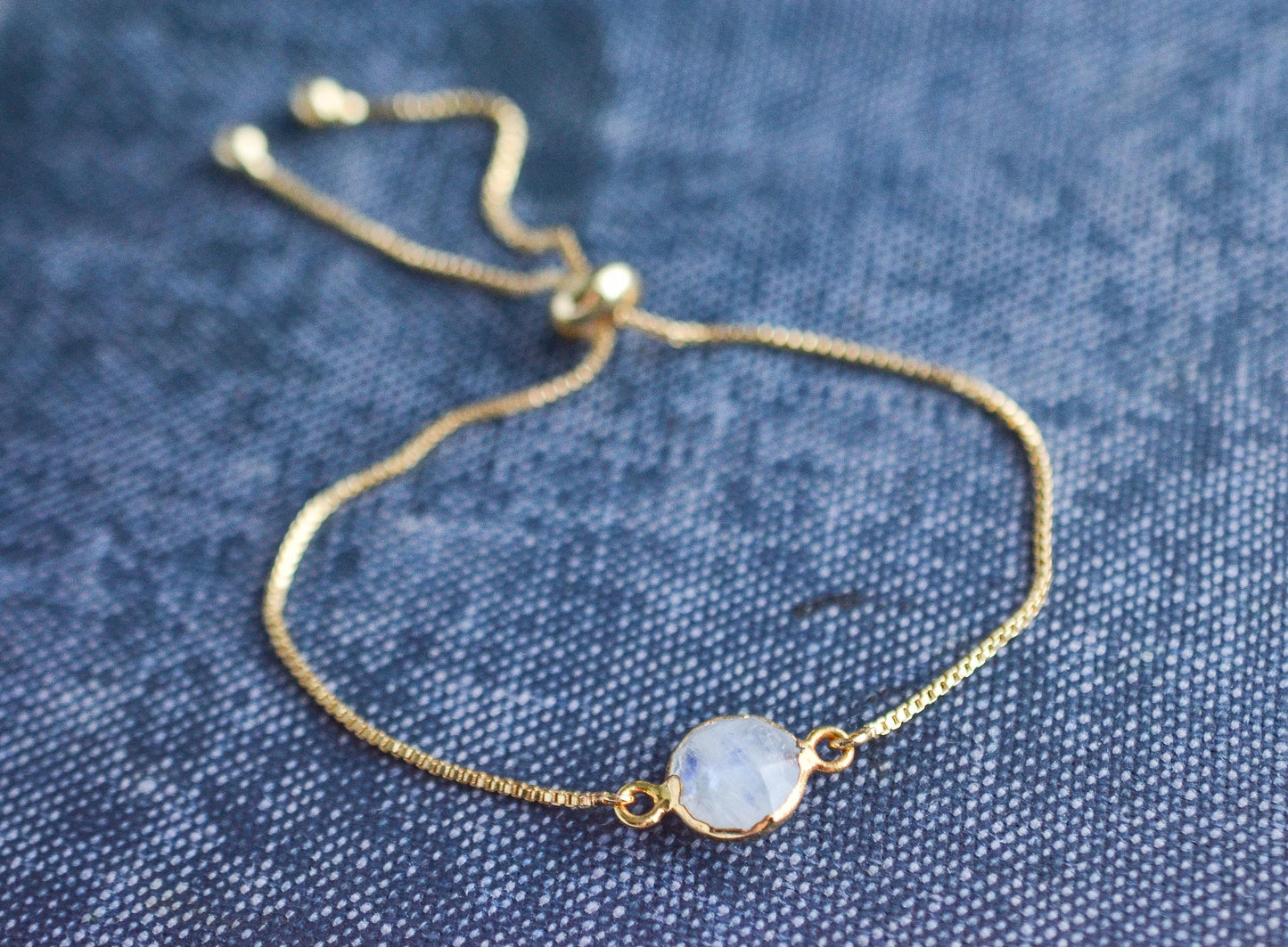 Dainty Gold Moonstone Bracelet