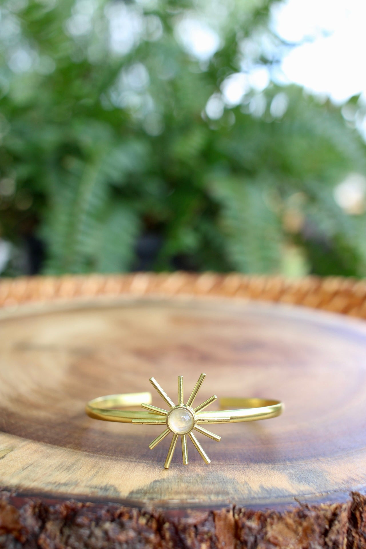 Moonstone Sun Cuff Bracelet