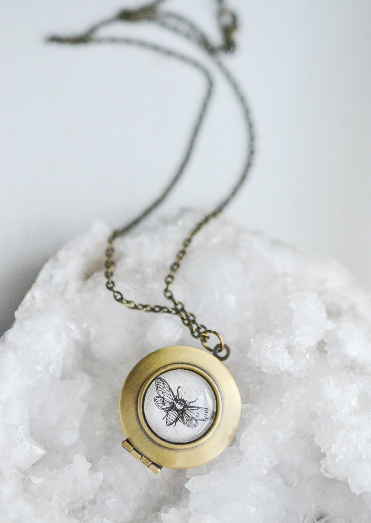 Bee Photo Locket Necklace