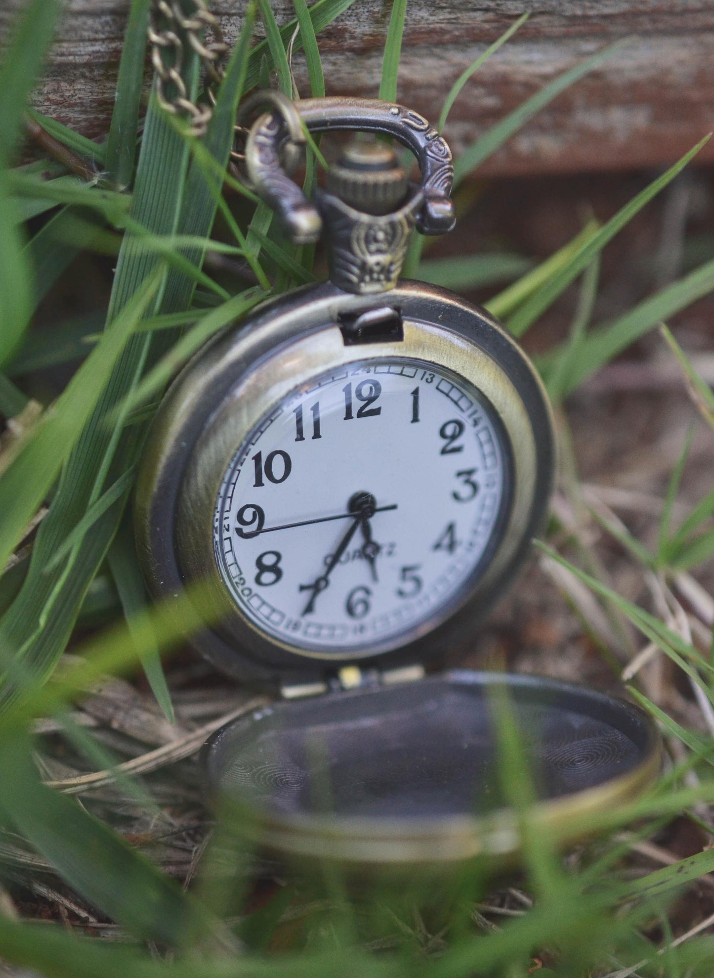 Vintage Map Pocket Watch Necklace