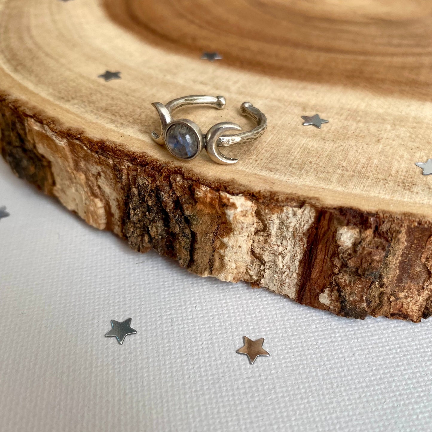 Moonstone Triple Moon Ring