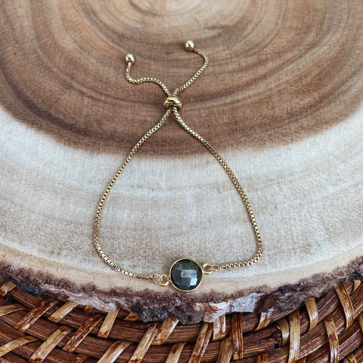 Dainty Gold Pyrite Bracelet