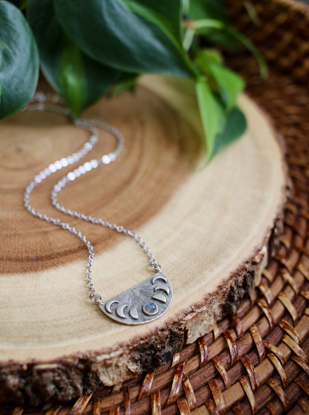 Labradorite Moon Phase Necklace