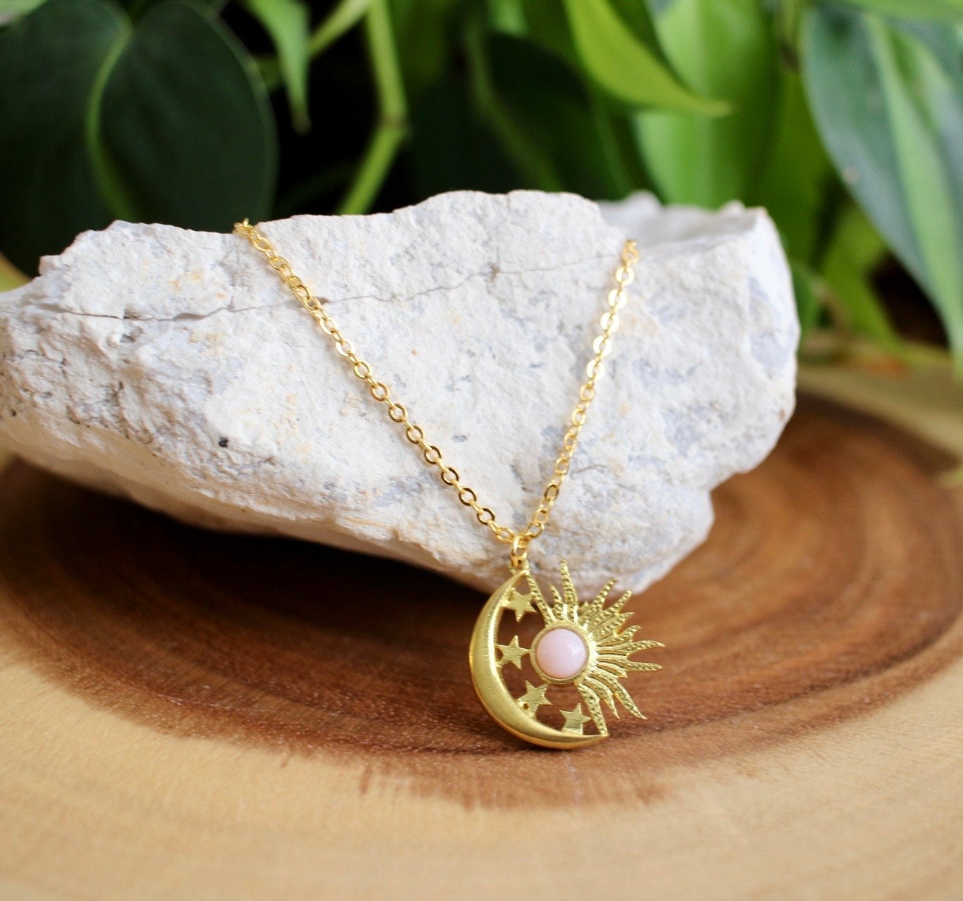 Pink Opal Celestial Necklace