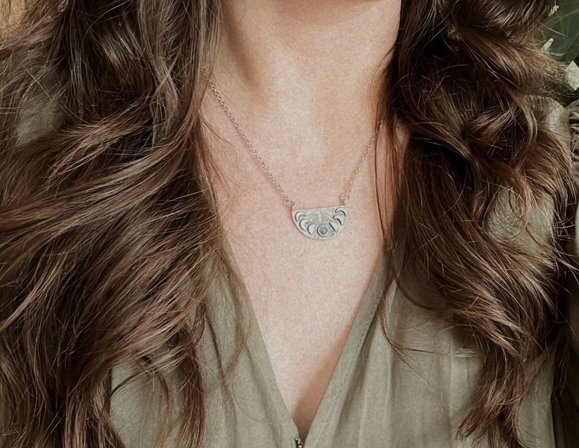 Labradorite Moon Phase Necklace