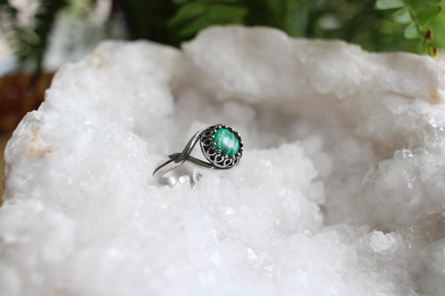 Malachite Adjustable Gemstone Ring