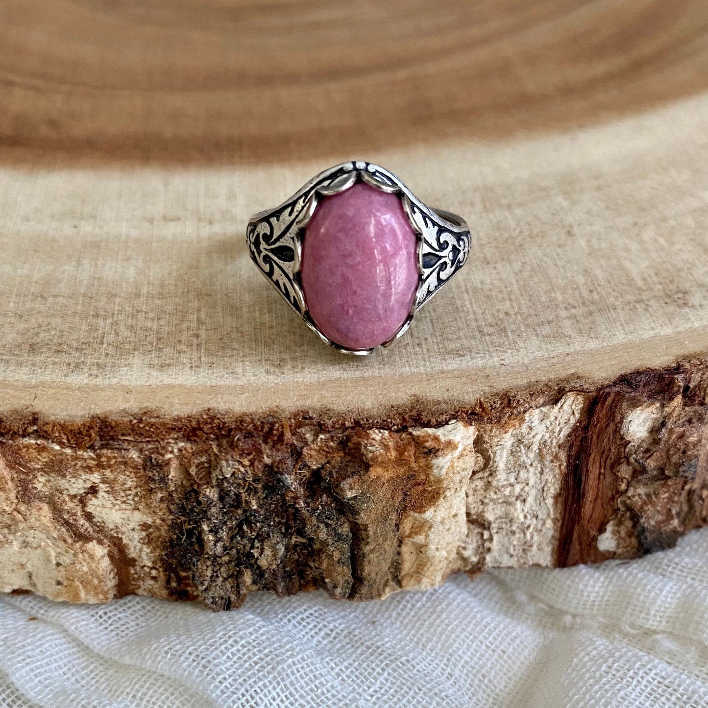 Silver Rhodonite Ring