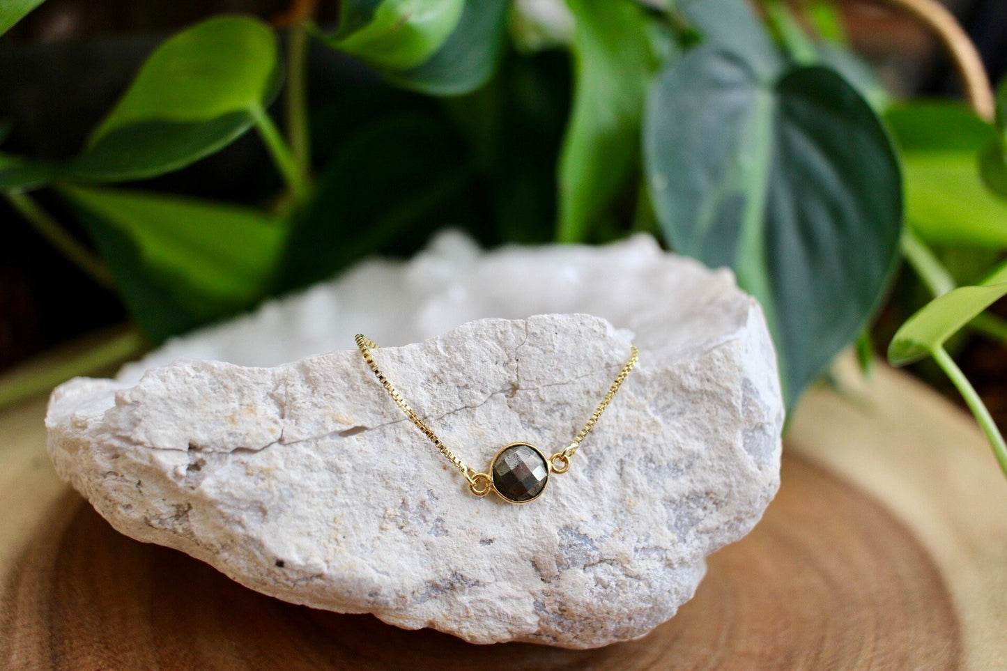 Dainty Gold Pyrite Bracelet