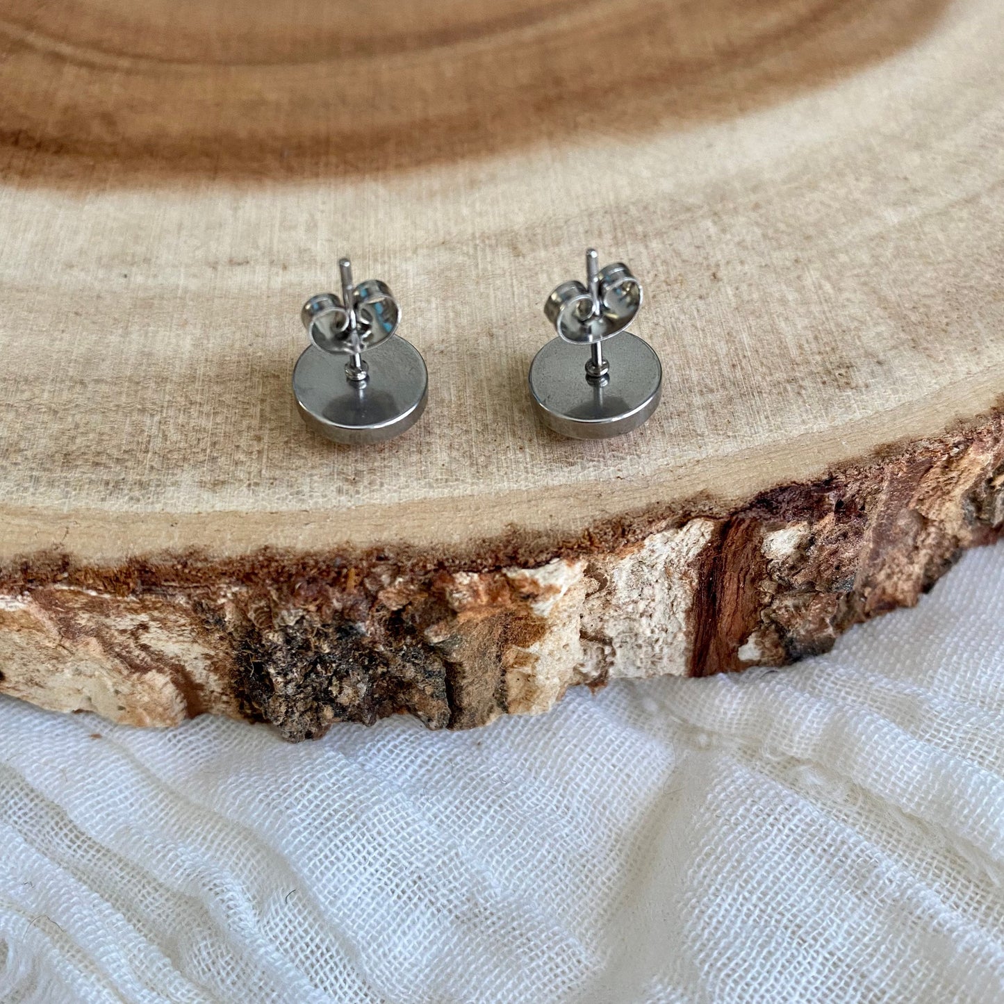 Rhodonite Silver Stud Earrings