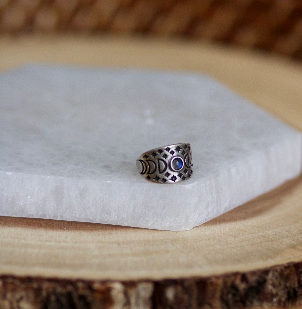 Moonstone Moon Phases Ring