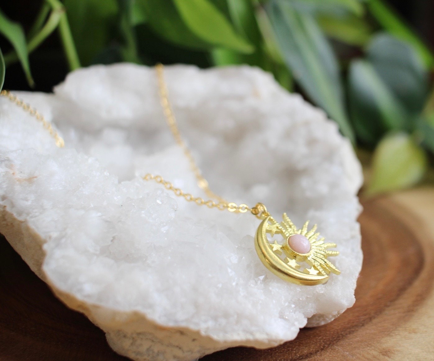 Pink Opal Celestial Necklace