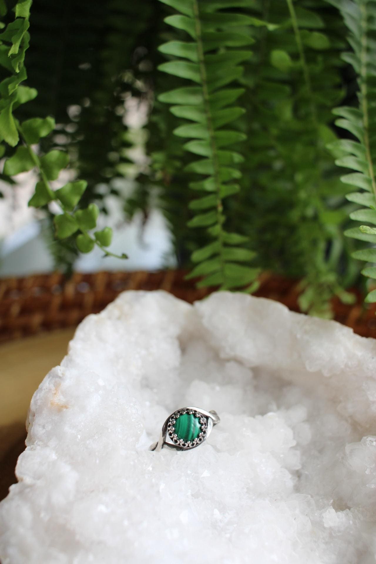 Malachite Adjustable Gemstone Ring