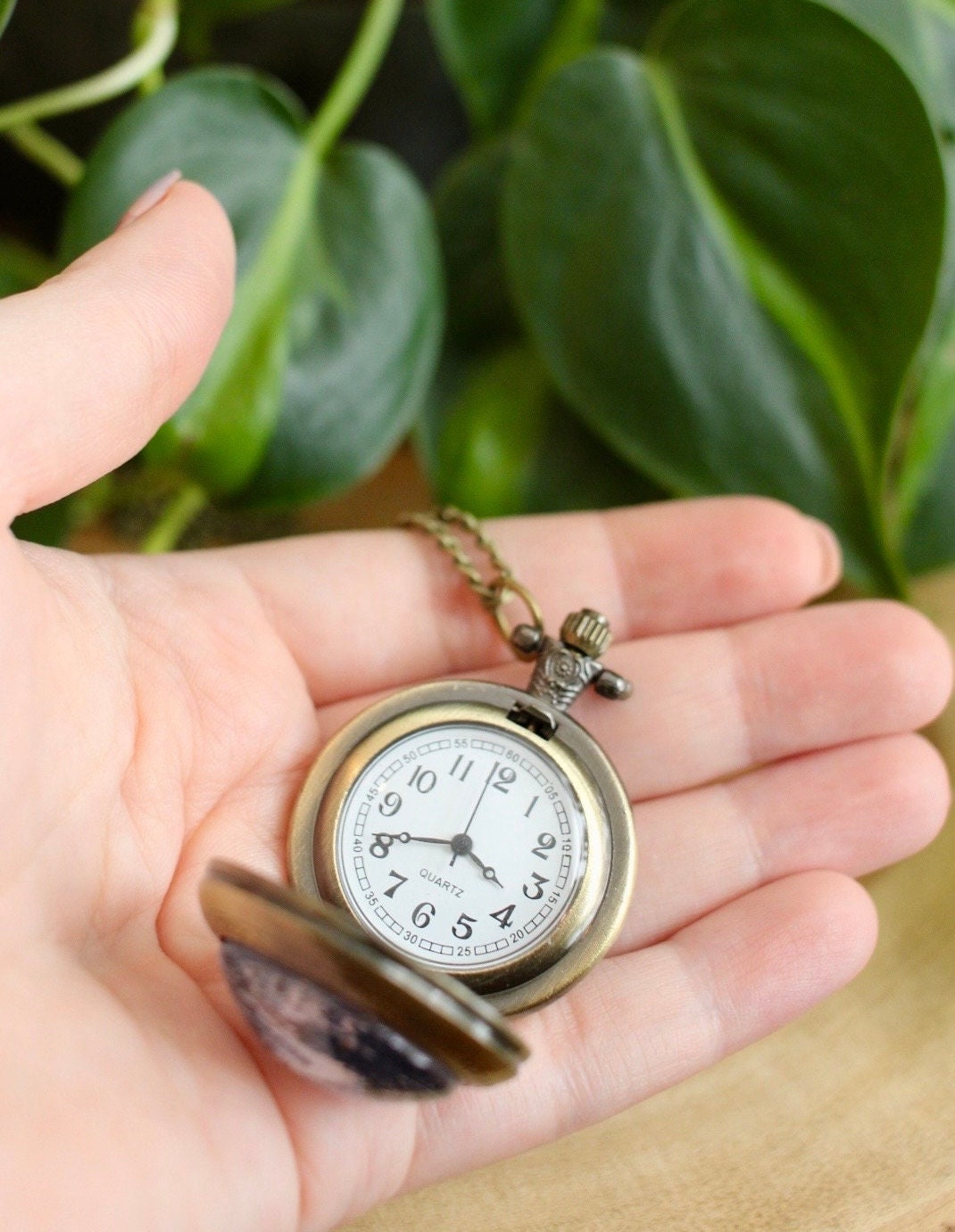 Earth Pocket Watch Necklace