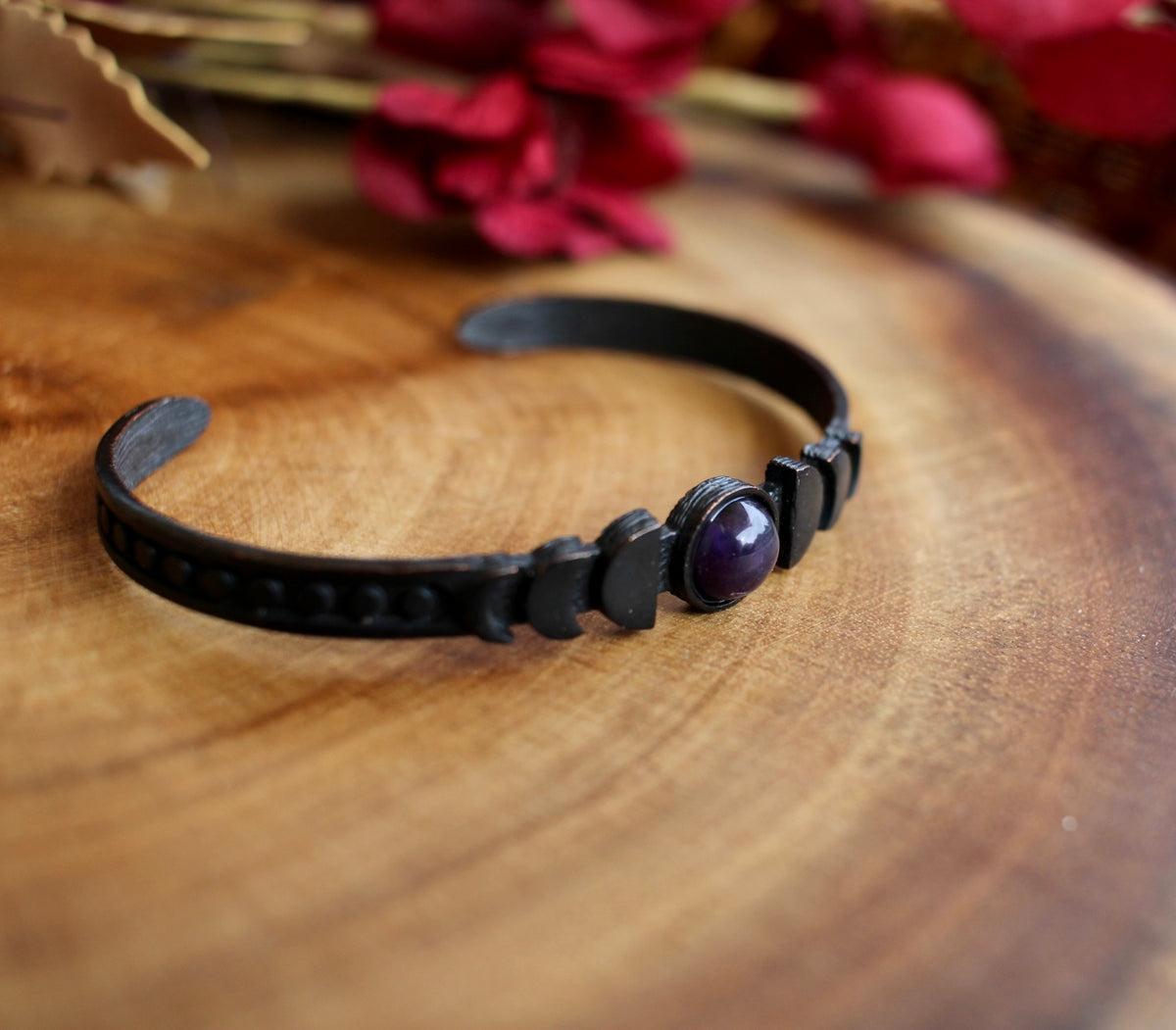 Amethyst Black Moon Phase Cuff