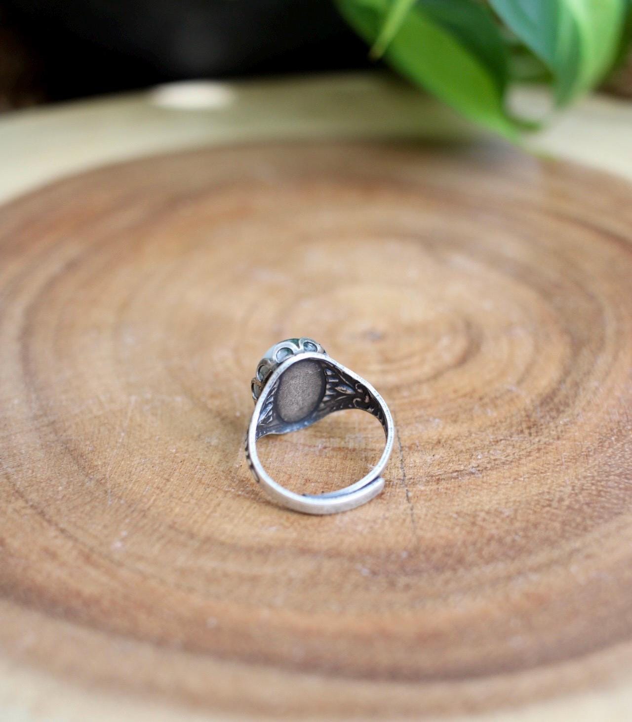 Tree Agate Adjustable Ring