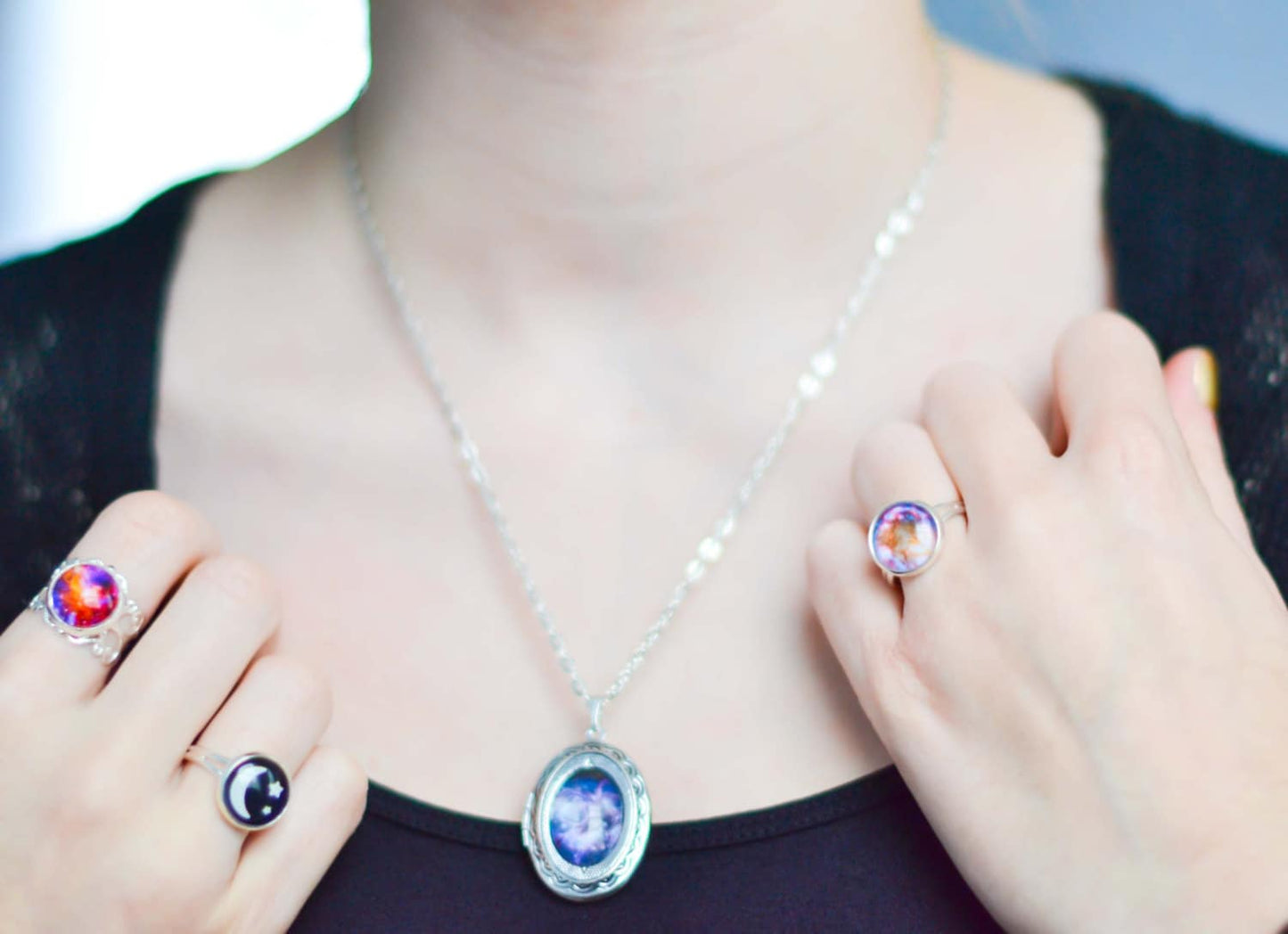 Galaxy Photo Locket Necklace