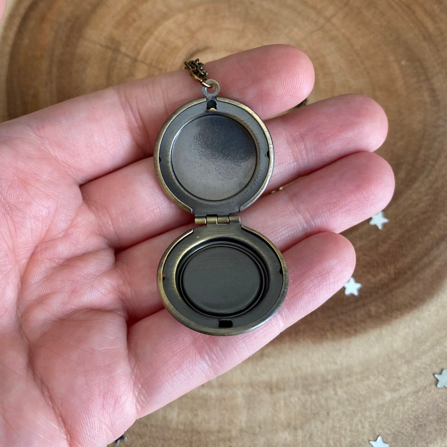 Full Moon Locket Necklace