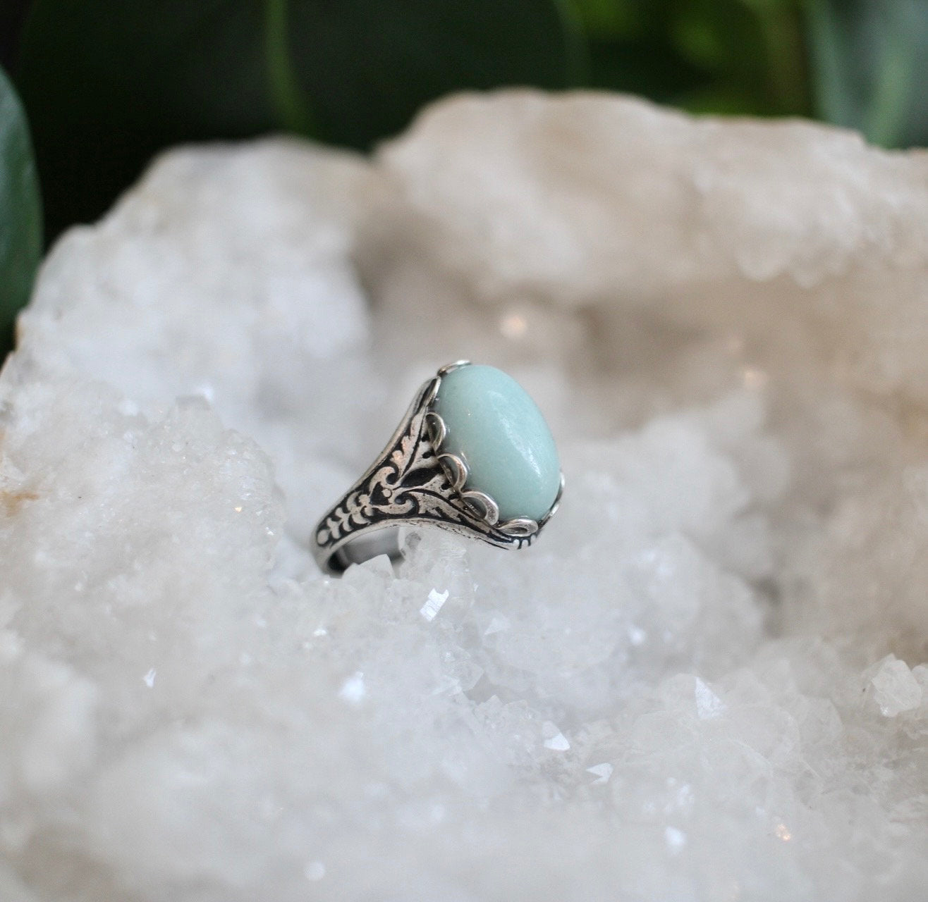 Amazonite Adjustable Gemstone Ring