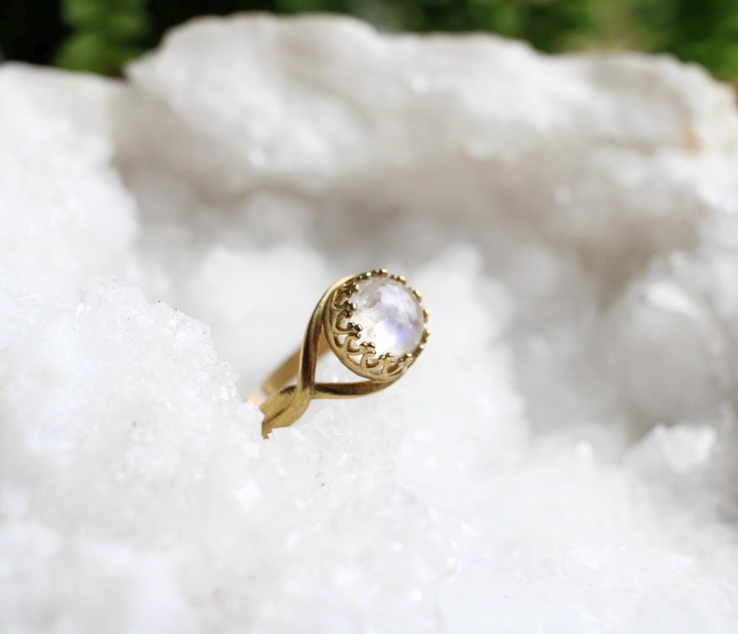Rainbow Moonstone Ring