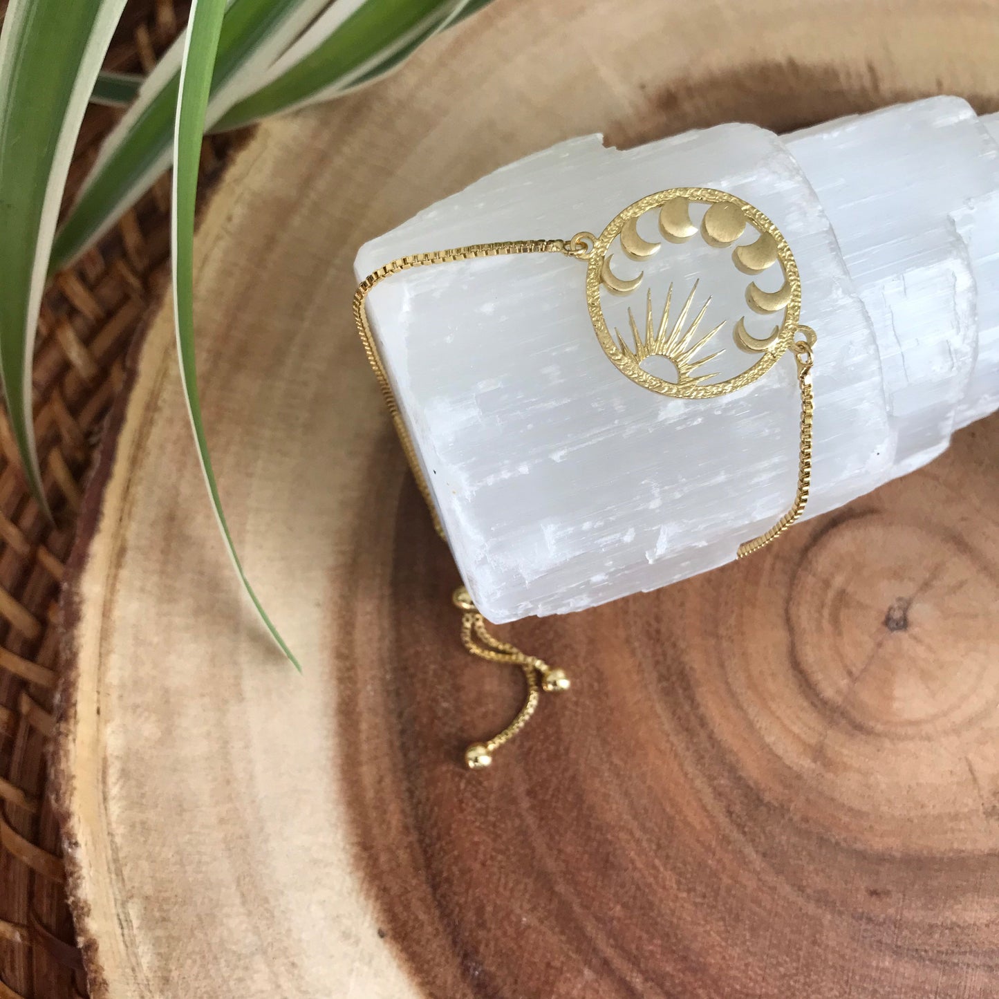 Sun and Moon Phases Gold Bracelet