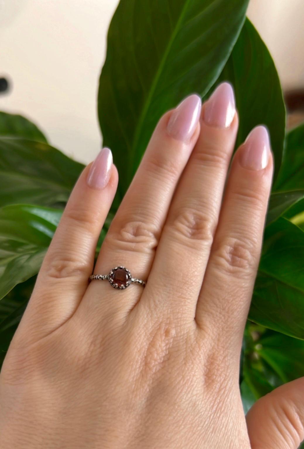 Garnet Dainty Ring