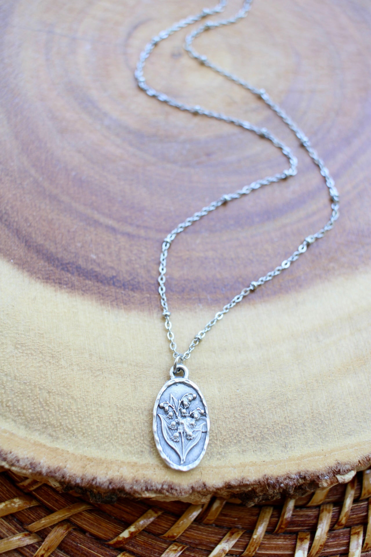 Lily of the Valley Flower Charm Necklace