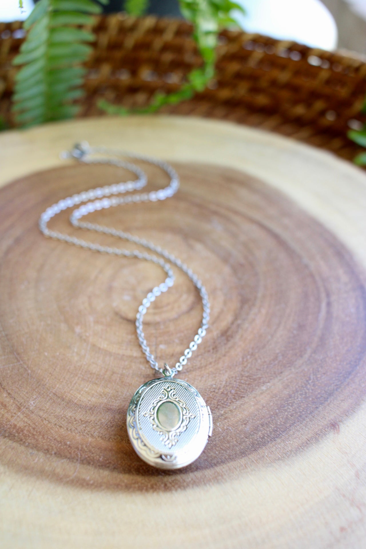 Natural Gemstone Locket Necklace