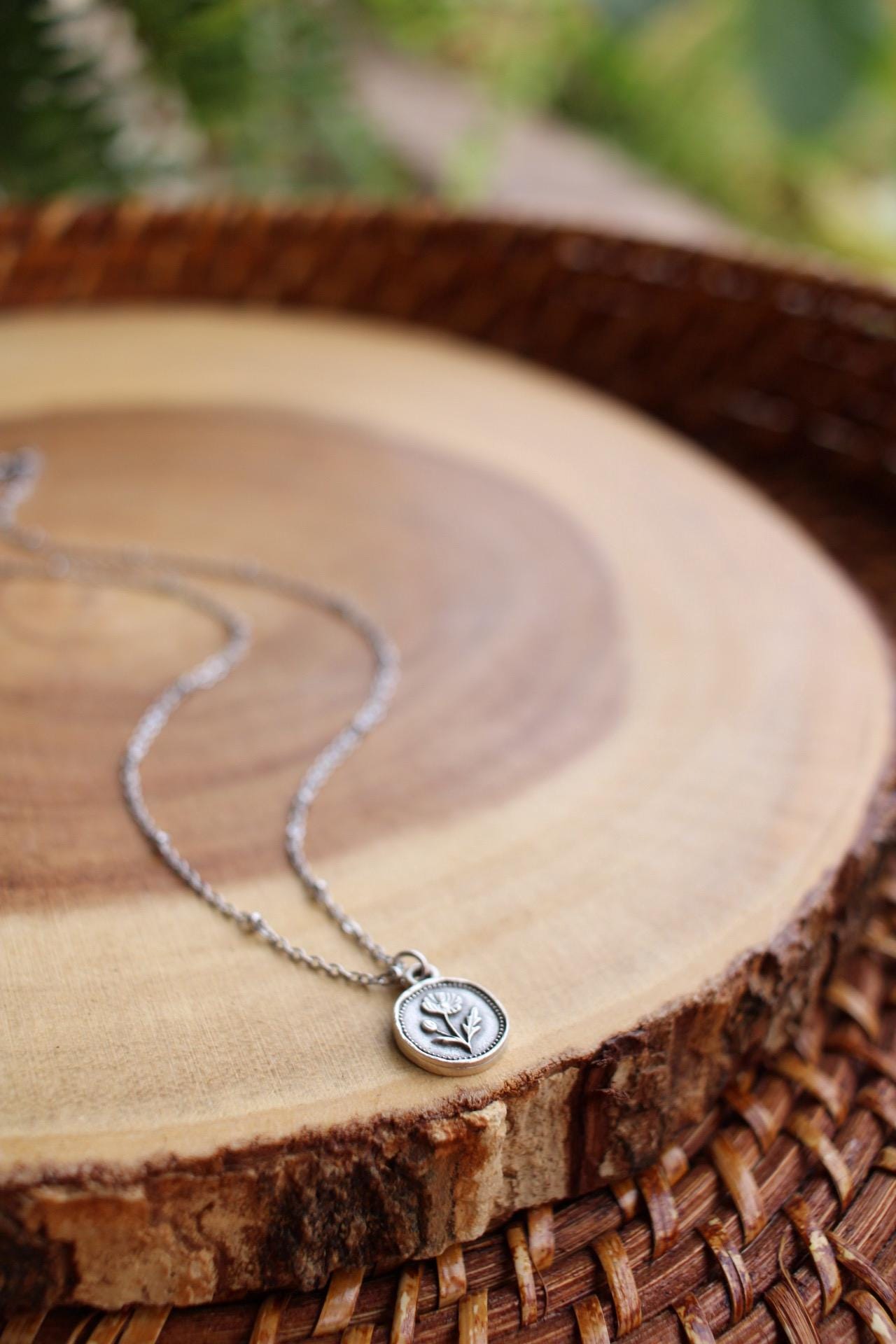 Dainty Poppy Flower Charm Necklace