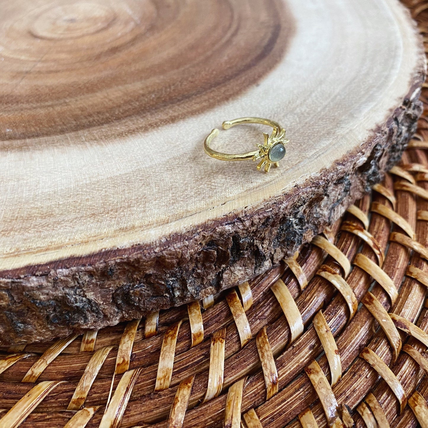 Dainty Sun Labradorite Ring