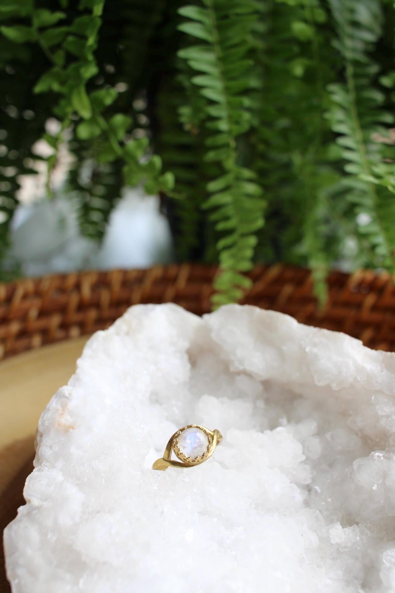Rainbow Moonstone Ring