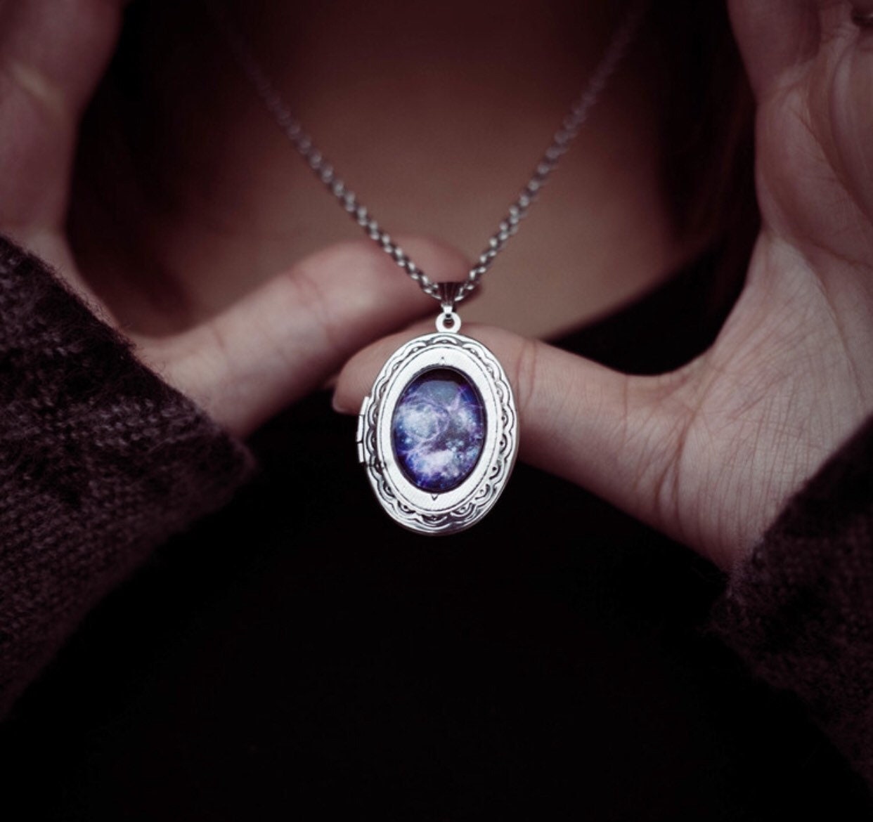 Galaxy Photo Locket Necklace