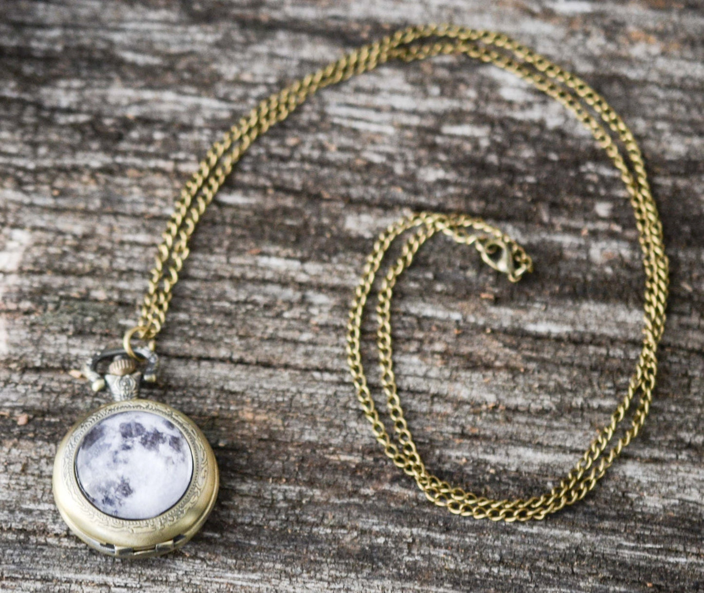 Moon Pocket Watch Necklace