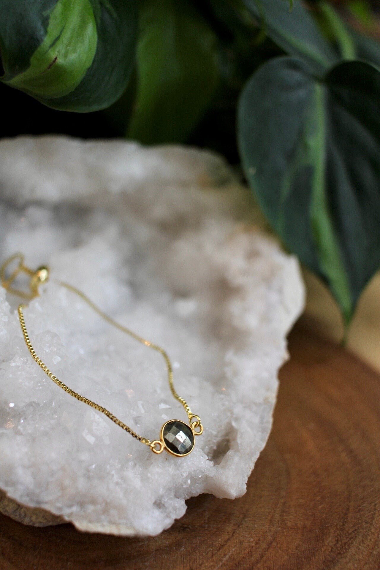 Dainty Gold Pyrite Bracelet