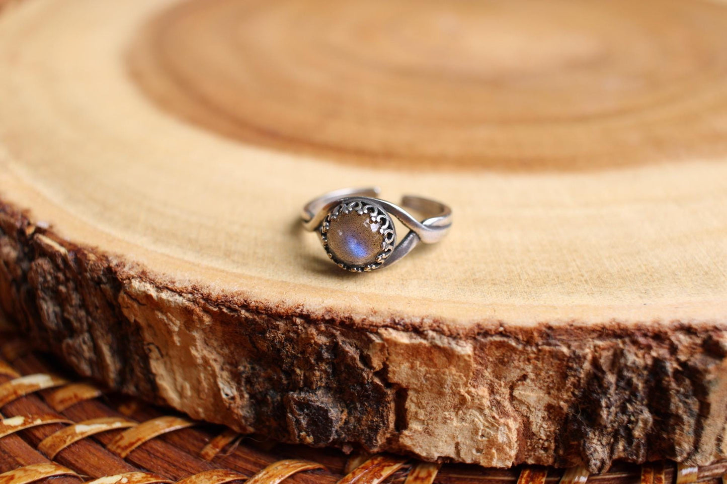 Labradorite Adjustable Boho Ring