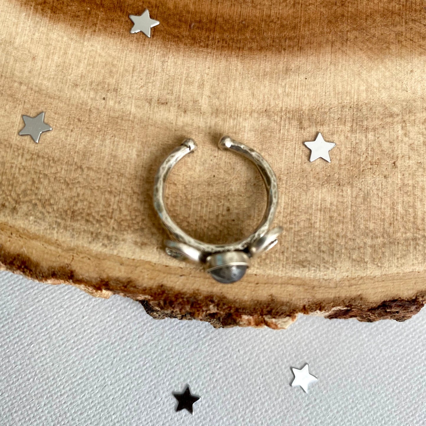 Moonstone Triple Moon Ring