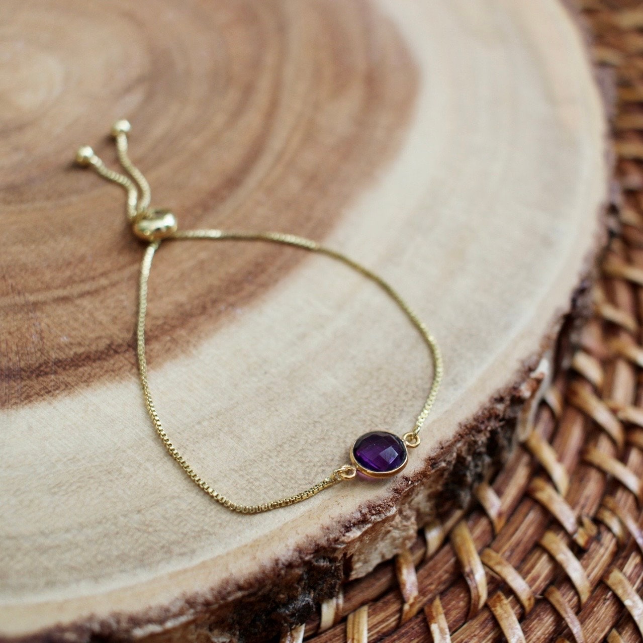Gold Amethyst Bracelet