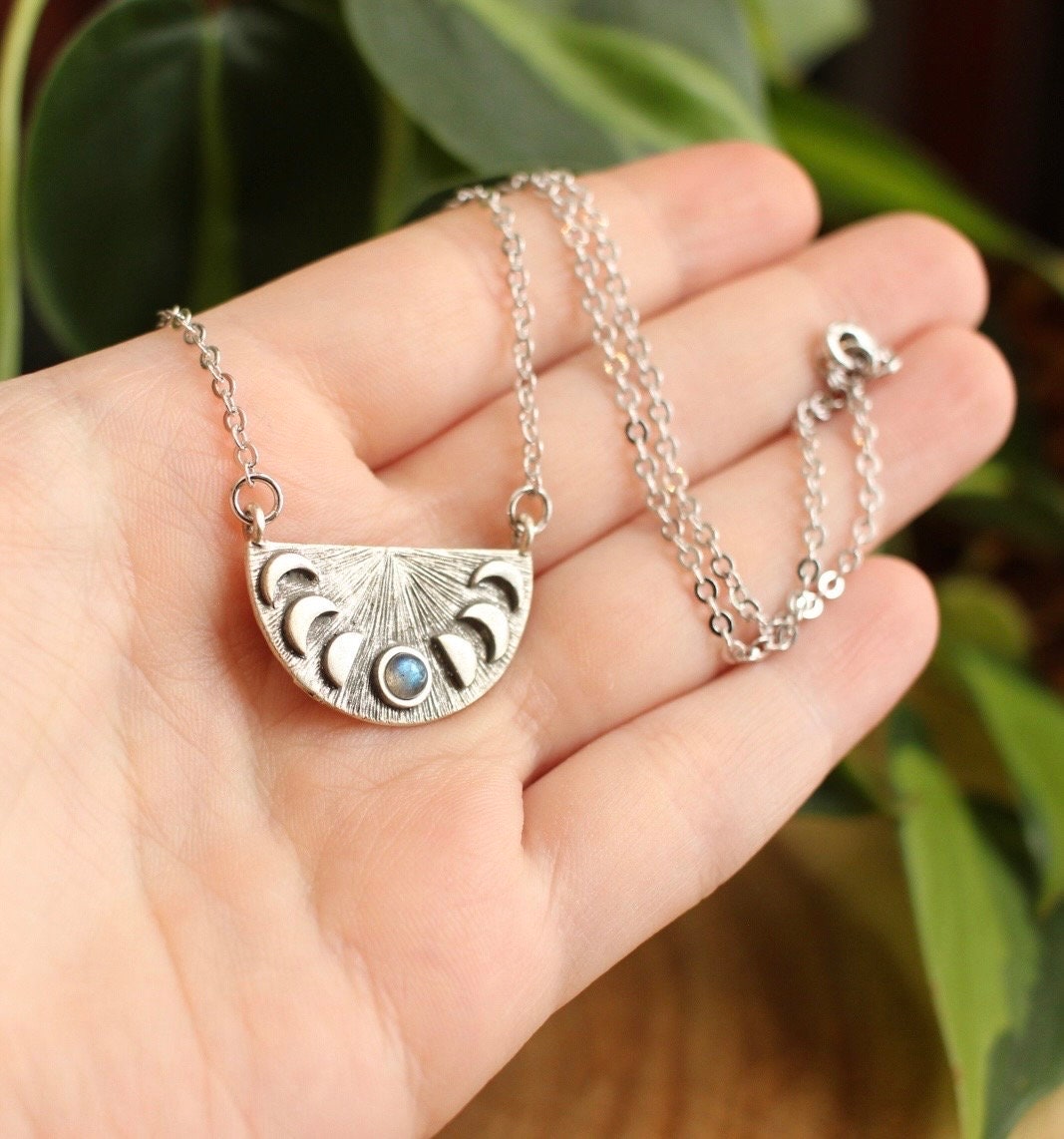 Labradorite Moon Phase Necklace