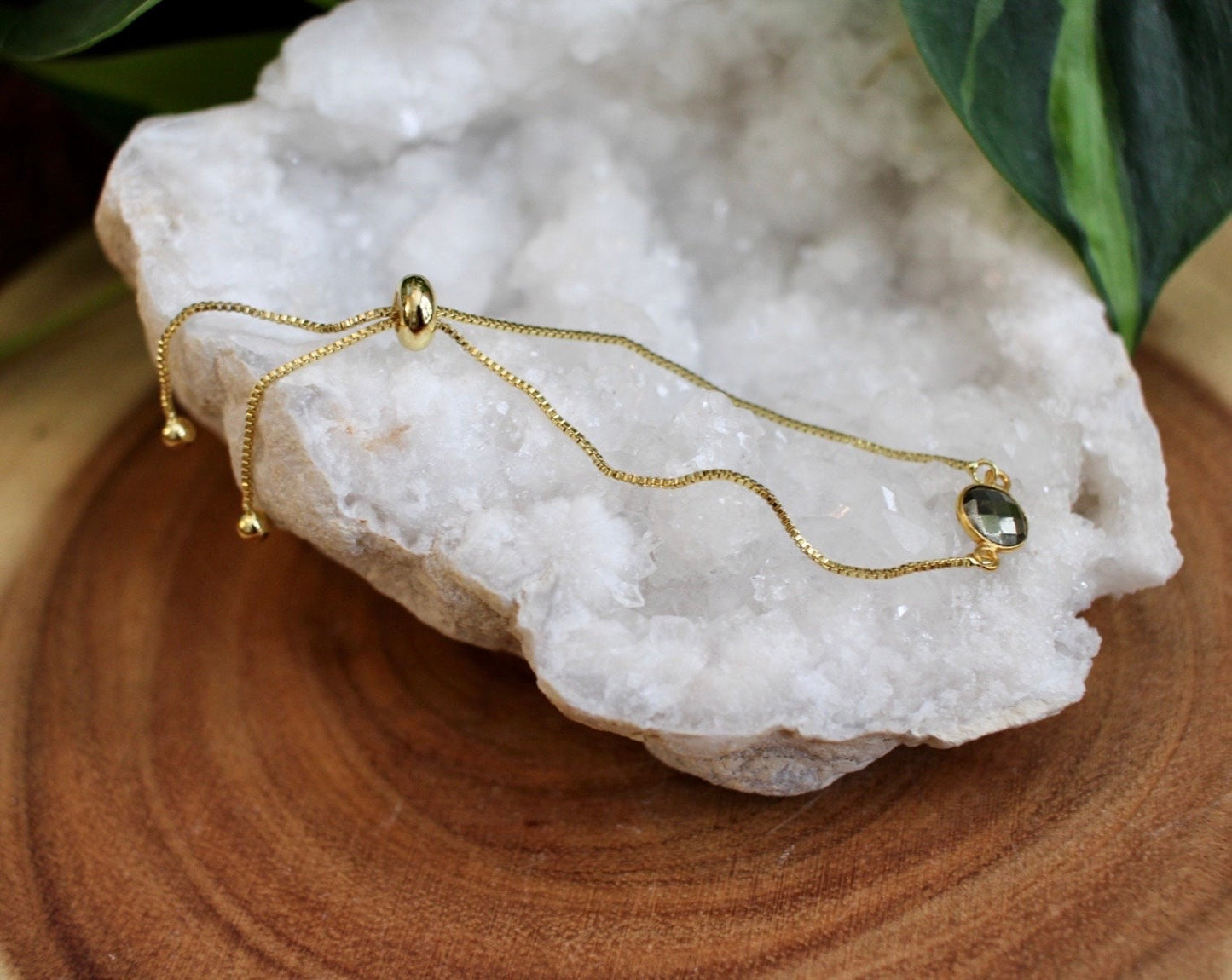 Dainty Gold Pyrite Bracelet