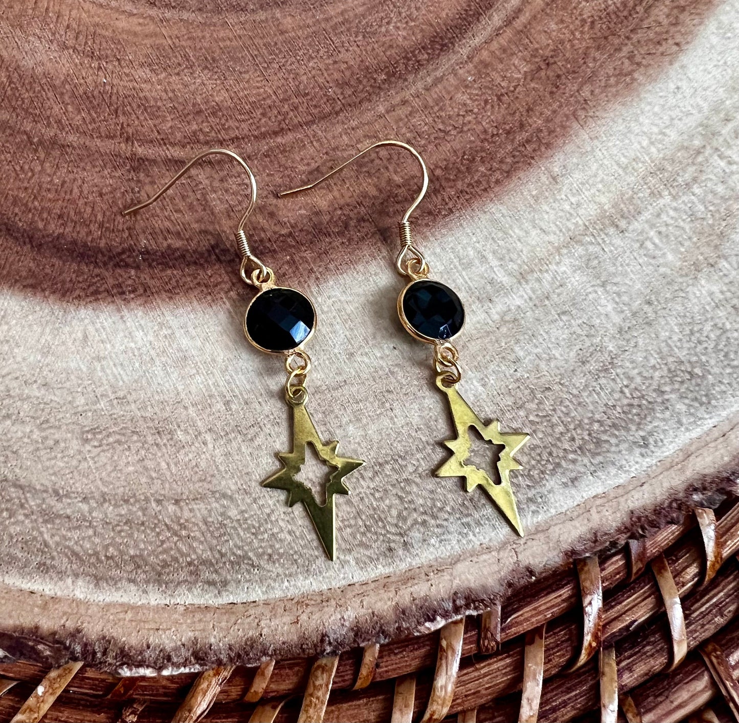Black Onyx Polaris Dangle Earrings